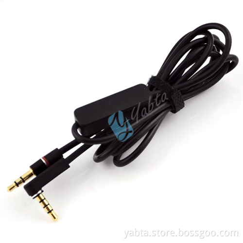Replacement Male To Male Stereo Cable With Mic 3.5mm Car AUX Cable